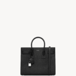 Saint Laurent small sac de jour bag in black crocodile-embossed leather