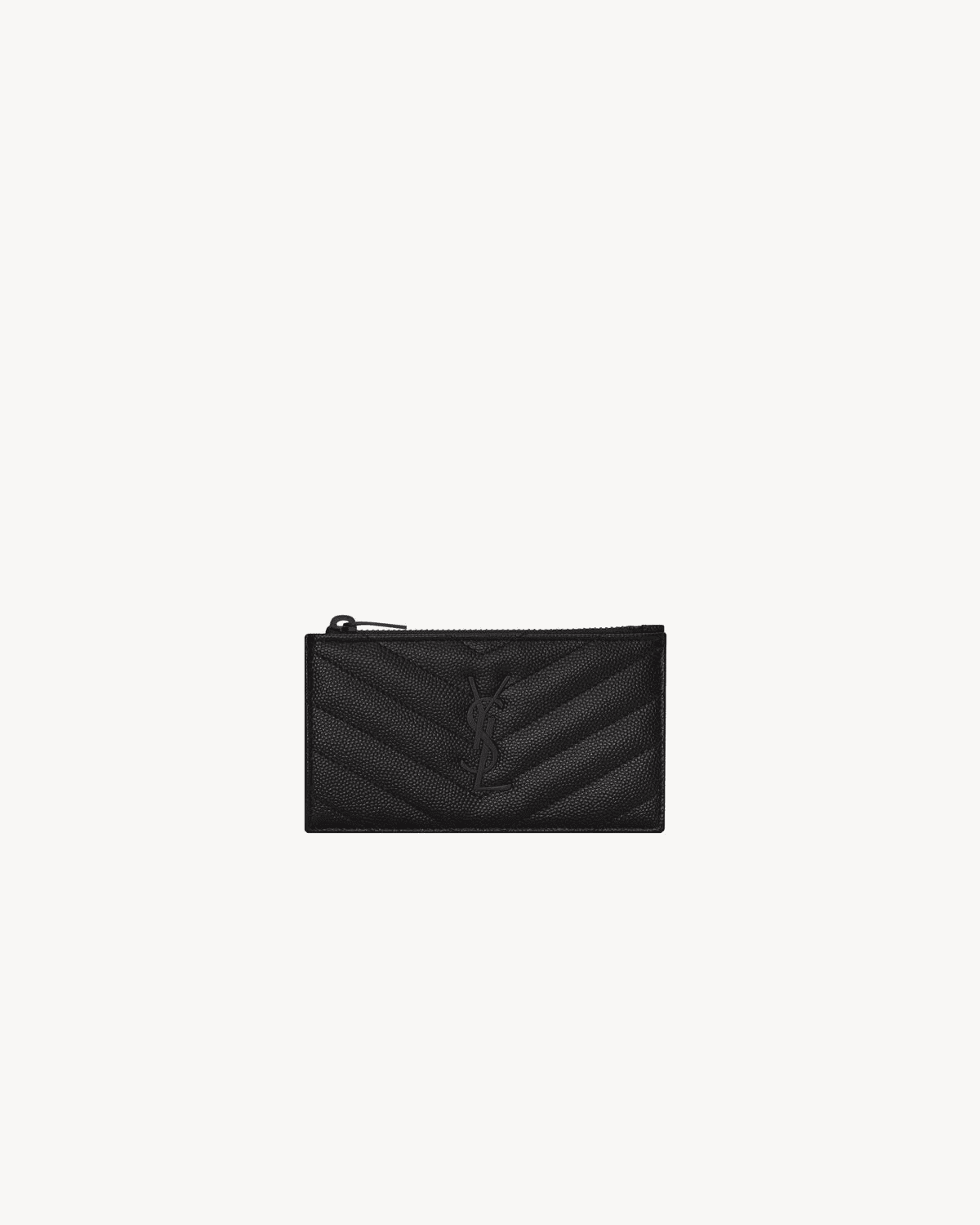 193660f72346c1e5300a8e748fa4891c Saint Laurent Cassandre quilted fragments card case in grain de poudre leather - Image 1