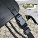 GUCCI Supreme Monogram Double Buckle Backpack Beige Black - Image 9