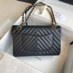 Chanel Classic Chevron Tweed Medium Flap Glod - Image 8