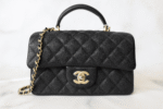 Chanel Top Handle Mini Rectangular, Black Caviar with Matte Gold Hardware