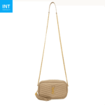 Saint Laurent Calfskin Matelasse Monogram Lou Camera Bag Dark Beige - Image 2