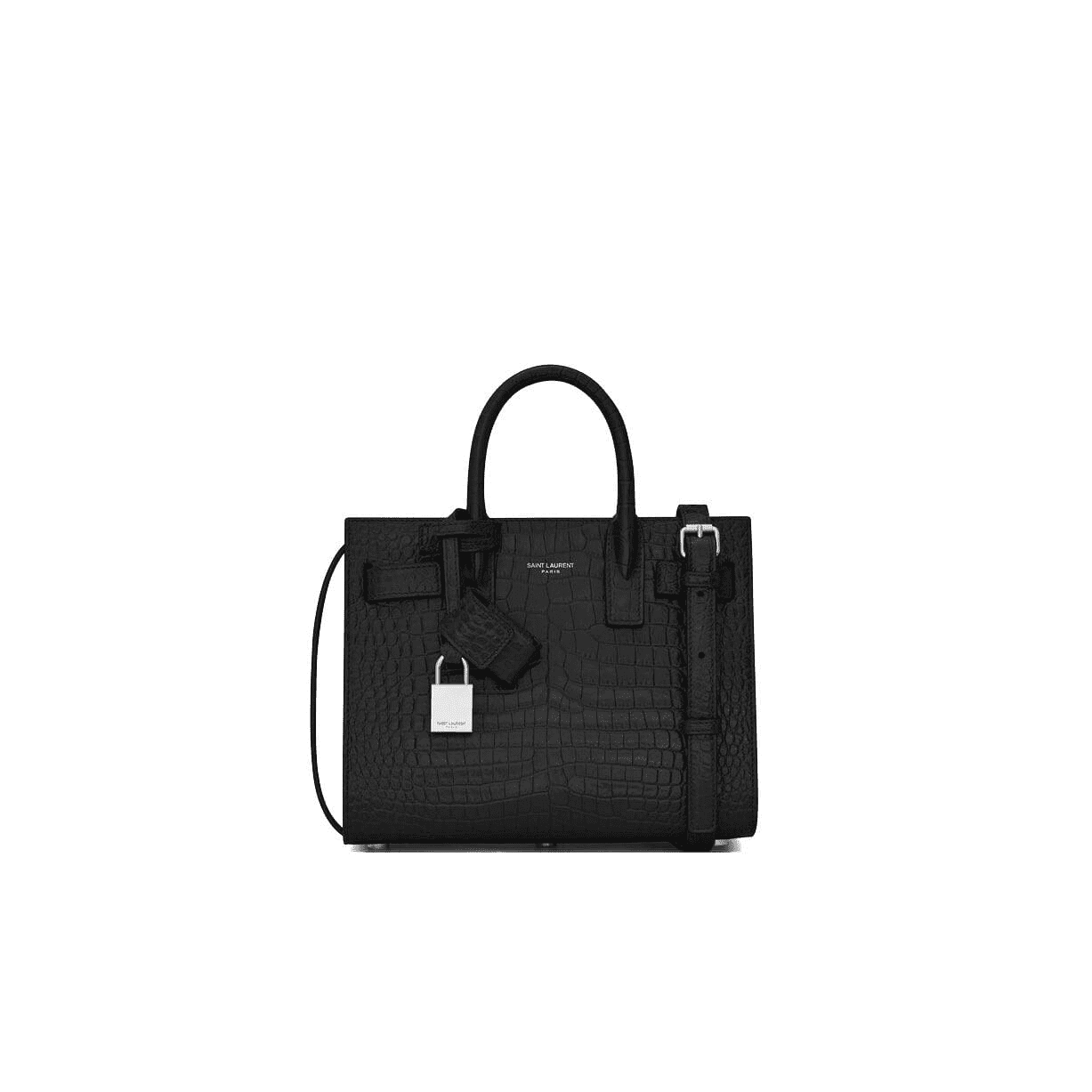 4a51c48a4640b20cd Saint Laurent SAC DE JOUR NANO CROCODILE-EMBOSSED LEATHER BAG - Image 1