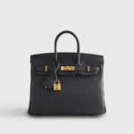 Hermès Noir Birkin 25 Togo Gold Hardware