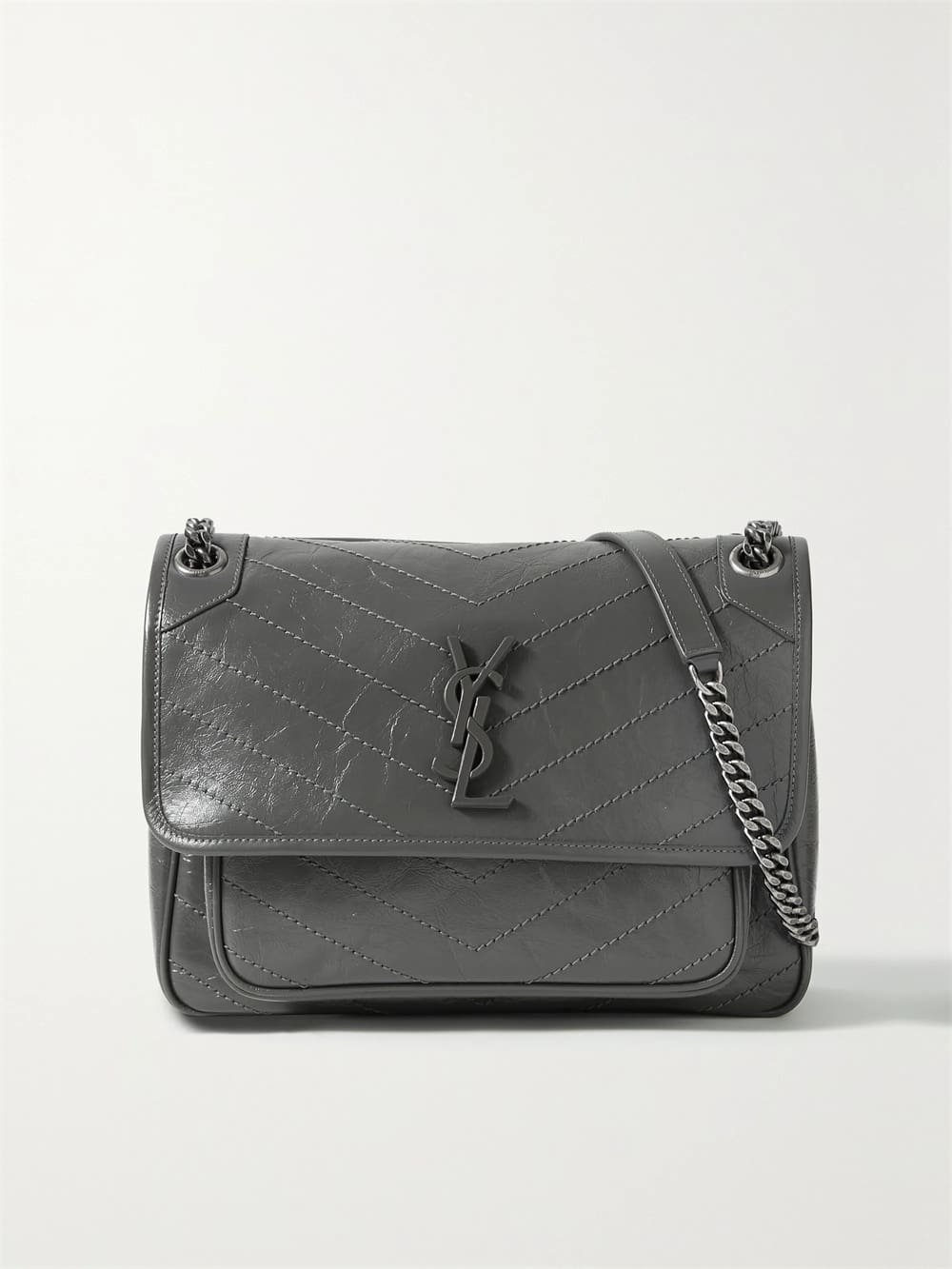 604b91ad34364a06a8dd06453451e75a SAINT LAURENT Niki Baby medium quilted crinkled-leather shoulder bag - Image 1