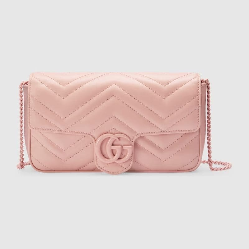 60G8GySw-Gucci-GG-Marmont-mini-bag-light-pink-leather-Detail-7 GUCCI MARMONT MINI BAG - Image 1