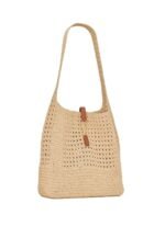 Saint Laurent Le 5 À 7 in Raffia Crochet and Smooth Leather - Image 5