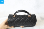Chanel Top Handle Mini Rectangular, Black Caviar with Matte Gold Hardware - Image 2