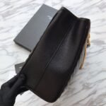 Saint Laurent Black Chevron Leather Monogram Chain Cassandre Tote - Image 5