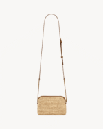 Saint Laurent gaby zipped pouch in raffia - Image 2