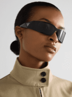 PRADA EYEWEAR Rectangular-frame acetate sunglasses