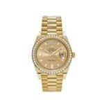 Rolex Day-Date 40 228348RBR Yellow Gold Diamond Bezel Champagne Diamond Dial