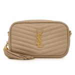 Saint Laurent Calfskin Matelasse Monogram Lou Camera Bag Dark Beige