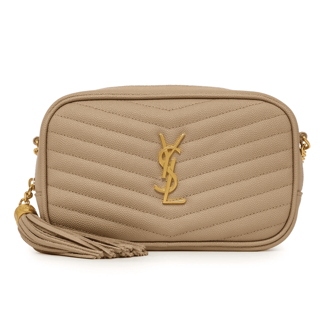 C69gB3tf-7f252d662f53dbc81c4a802bcd07b0db Saint Laurent Calfskin Matelasse Monogram Lou Camera Bag Dark Beige - Image 1