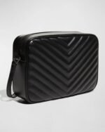 Saint Laurent Lou Medium YSL Monogram Calfskin Camera Crossbody Bag – Aged Silver Hardware - Image 4