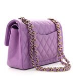 CHANEL Caviar Quilted Small Double Flap Purple - Image 2