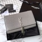 Saint Laurent Grey Crocodile Embossed Kate Medium - Image 2