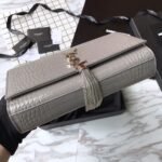 Saint Laurent Grey Crocodile Embossed Kate Medium - Image 4