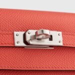 Hermès Kelly 25 Epsom Rose Texas Sellier Palladium Hardware - Image 6