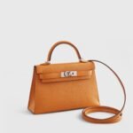 Hermès Kelly Mini Chevre Apricot/Cuivre Sellier Palladium Hardware - Image 2