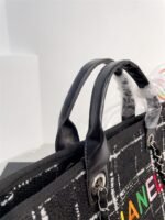 Chanel Rainbow Black Tweed Deauville Tote Black - Image 3