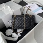 CHANEL SMALL CLASSIC HANDBAG Grained Calfskin & Gold Metal - Image 3