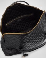Saint Laurent ES Giant Travel Bag in Smooth Quilted Leather with Gold Hardware - Image 5