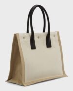 Saint Laurent Rive Gauche Small Tote in Canvas - Image 6