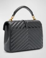 Saint Laurent College Medium YSL Flap Top-Handle Bag in Quilted Leather - Image 6