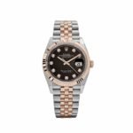 Rolex Datejust 36 126231 Rose Gold Stainless Steel Black Diamond Dial