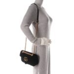 GUCCI Matelasse Velvet GG Marmont Mini Shoulder Bag (SHF-22601) - Image 2