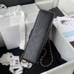 CHANEL SMALL CLASSIC HANDBAG Grained Calfskin & Gold Metal - Image 5