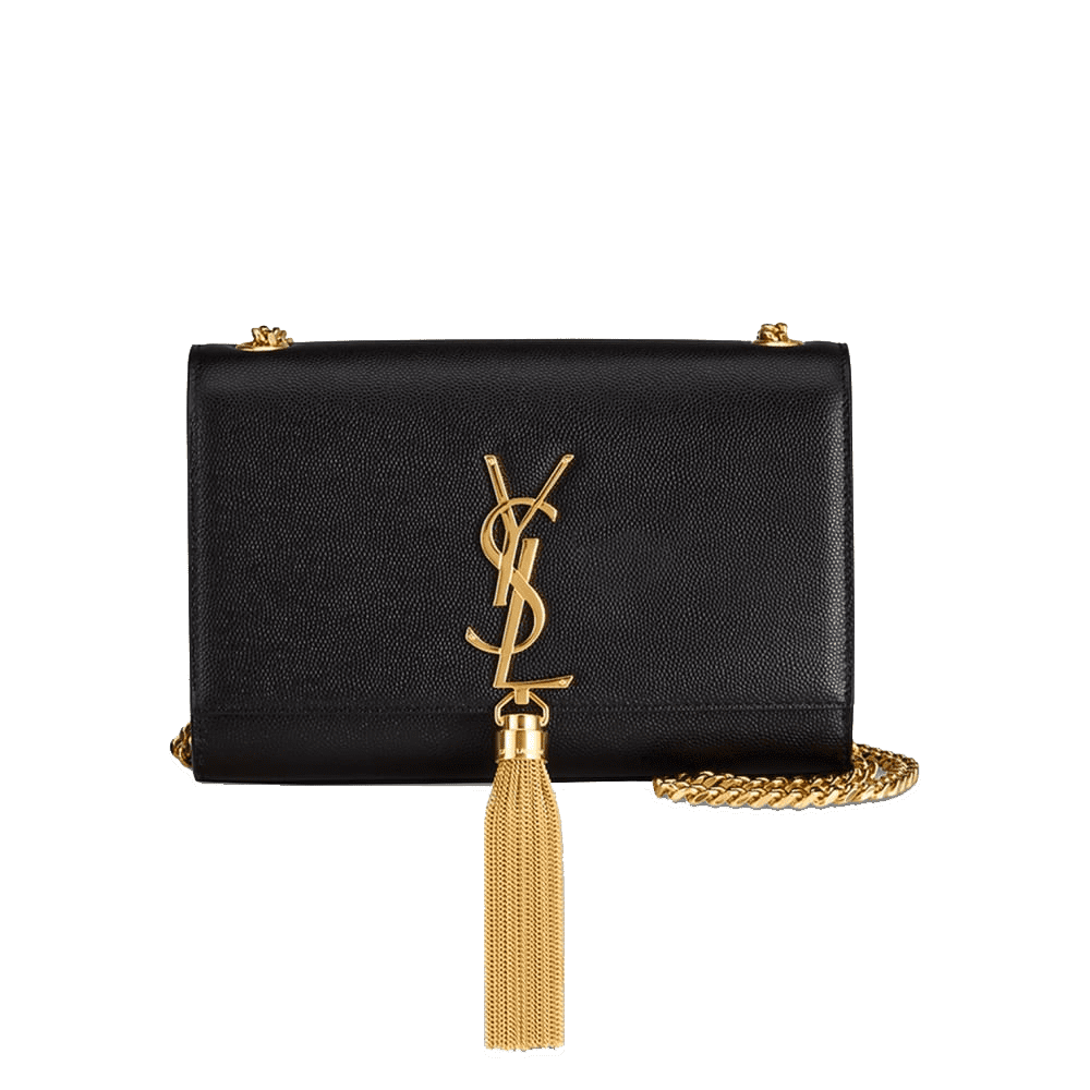 VdACpiWd-423-1 Saint Laurent Kate Small Tassel YSL Wallet on Chain in Grained Leather - Image 1