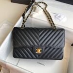 Chanel Classic Chevron Tweed Medium Flap Glod - Image 2