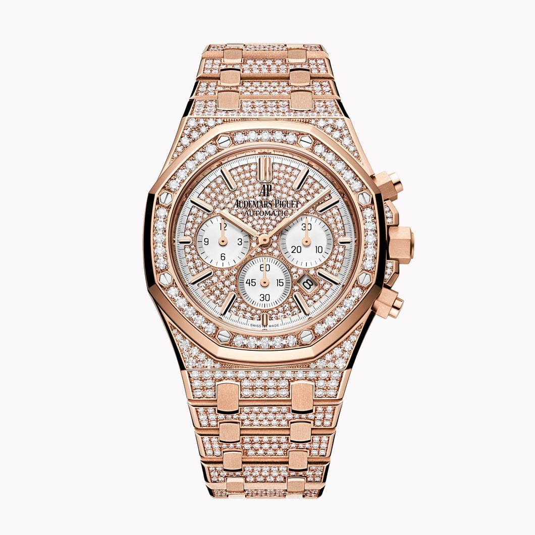 XtDaOhTI-audemars-piguet-royal-oak-26322or-zz-1222or-01-chronograph-rose-gold-pave-diamond-audemars-piguet-40258887680244 Audemars Piguet Royal Oak 26322OR.ZZ.1222OR.01 Chronograph Rose Gold Pave Diamond - Image 1