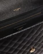 Saint Laurent Envelope Triquilt Large YSL Shoulder Bag in Grained Leather - Image 3