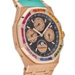 Audemars Piguet Royal Oak Perpetual Calendar 26614OR.YY.1220OR.01 Rose Gold Rainbow Bezel Black Dial Limited Edition - Image 3