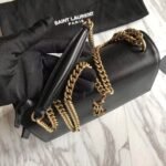 Saint Laurent  Calfskin Bi-Color Medium Monogram Sunset Black Pearl White - Image 7