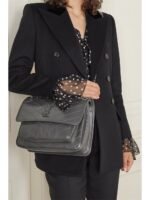 SAINT LAURENT Niki Baby medium quilted crinkled-leather shoulder bag - Image 3