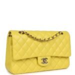 Chanel Medium Classic Double Flap Yellow Caviar Light Gold Hardware - Image 6