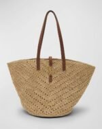 Saint Laurent Panier Medium YSL Tote Bag in Raffia - Image 2