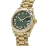 Rolex Datejust 31 278278 ‘Ladies’ Yellow Gold Diamond Green Dial President (2023) - Image 3