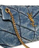 Saint Laurent Denim LouLou Puffer Bag - Image 7