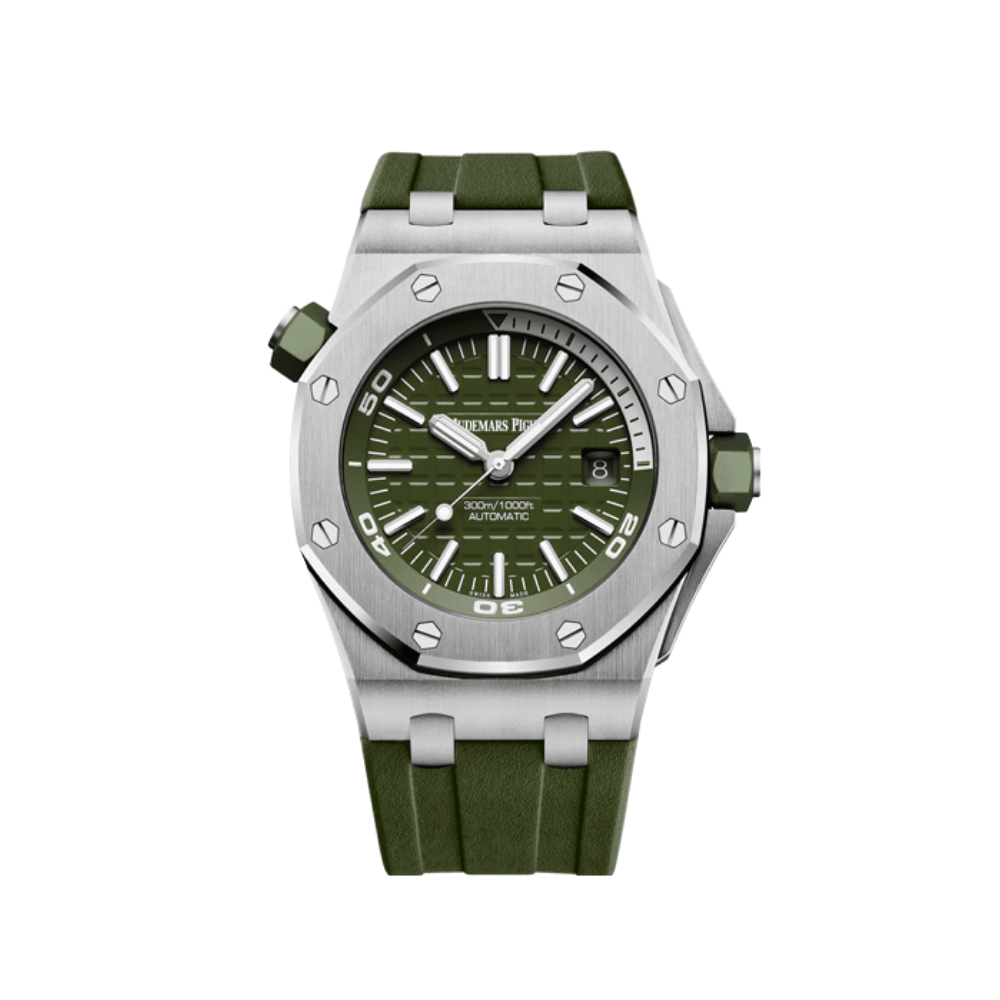 fUERVc76-audemars-piguet-royal-oak-offshore-diver-stainless-steel-green-dial-15710st-oo-a052ca-01-audemars-piguet-40259484418292 Audemars Piguet Royal Oak Offshore 15710ST.OO.A052CA.01 Diver Stainless Steel Green Dial - Image 1