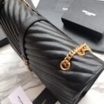 Saint Laurent Envelope Large Bag In Quilted Grain De Poudre Embo - Image 9