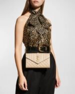 Saint Laurent Envelope Triquilt YSL Wallet on Chain in Grained Leather - Image 2