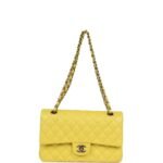 Chanel Medium Classic Double Flap Yellow Caviar Light Gold Hardware - Image 4