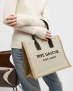 Saint Laurent Rive Gauche Small Tote in Canvas - Image 4