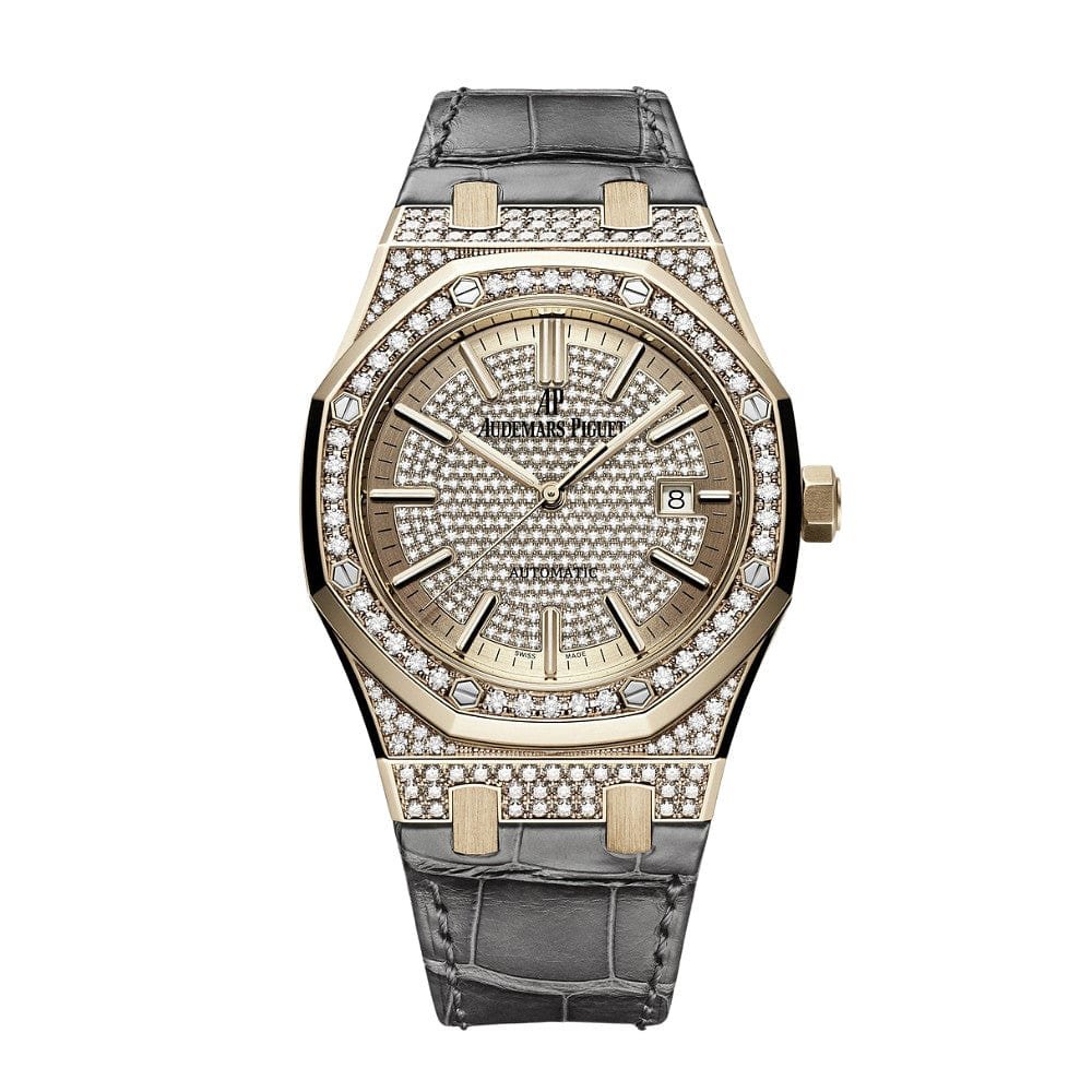 rJ8ExfXl-audemars-piguet-royal-oak-15402or-zz-d003cr-01-rose-gold-pave-diamond-set-audemars-piguet-40260072505588 Audemars Piguet Royal Oak 15402OR.ZZ.D003CR.01 Rose Gold Pave Diamond Set - Image 1