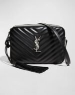 Saint Laurent Lou Medium YSL Monogram Calfskin Camera Crossbody Bag – Aged Silver Hardware